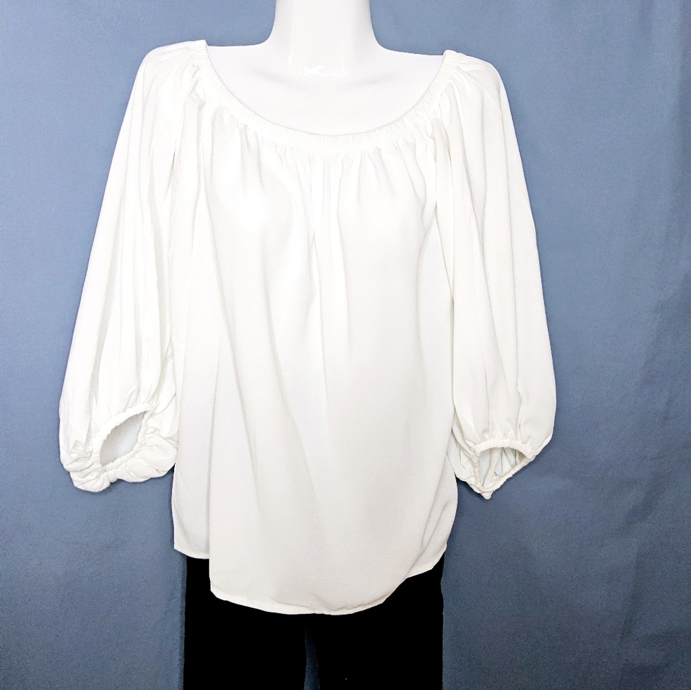 On/Off Shoulder White Top NWOT